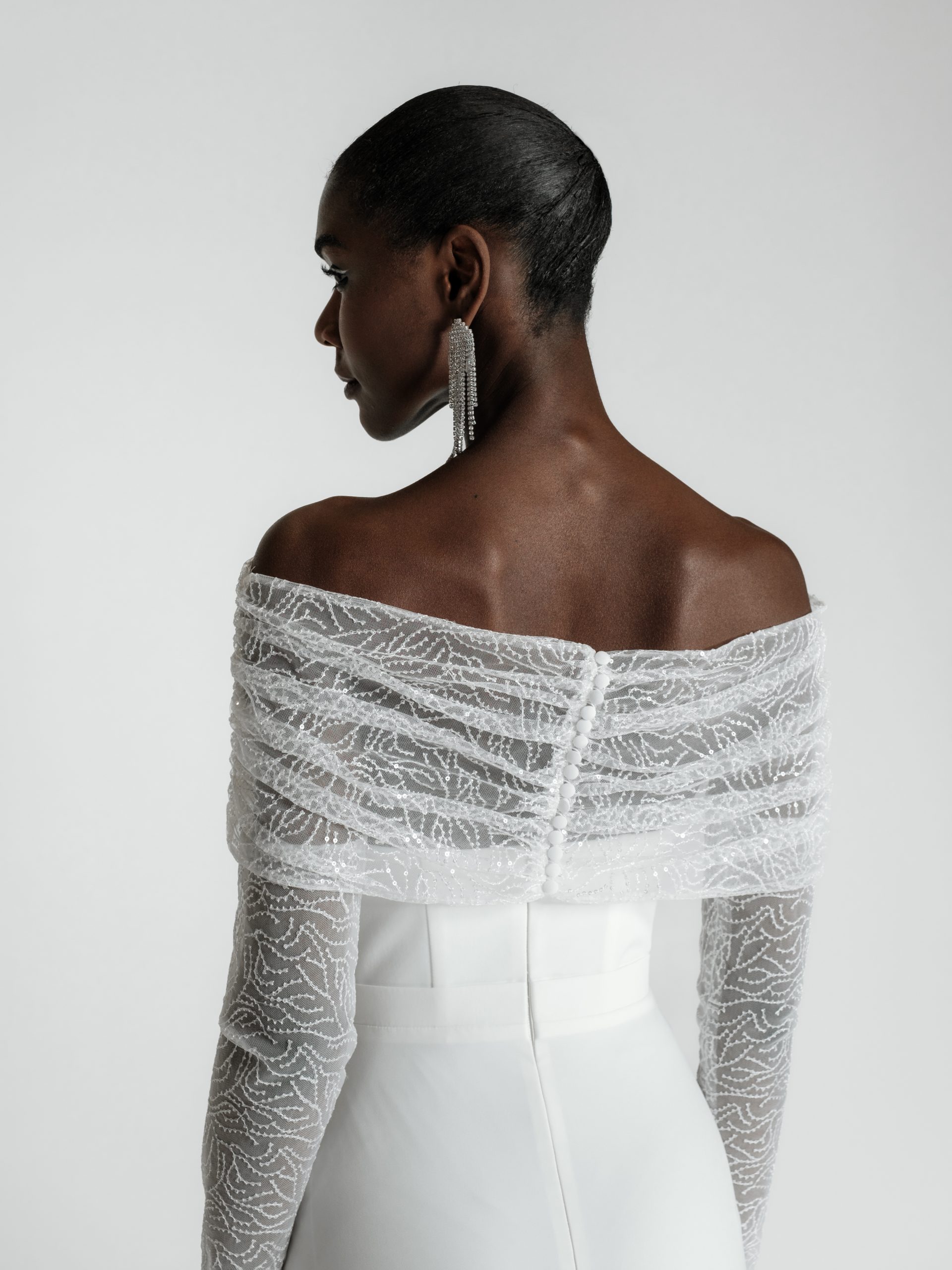 NEL – Surtop mariage bandeau avec manches sequins – Image 2