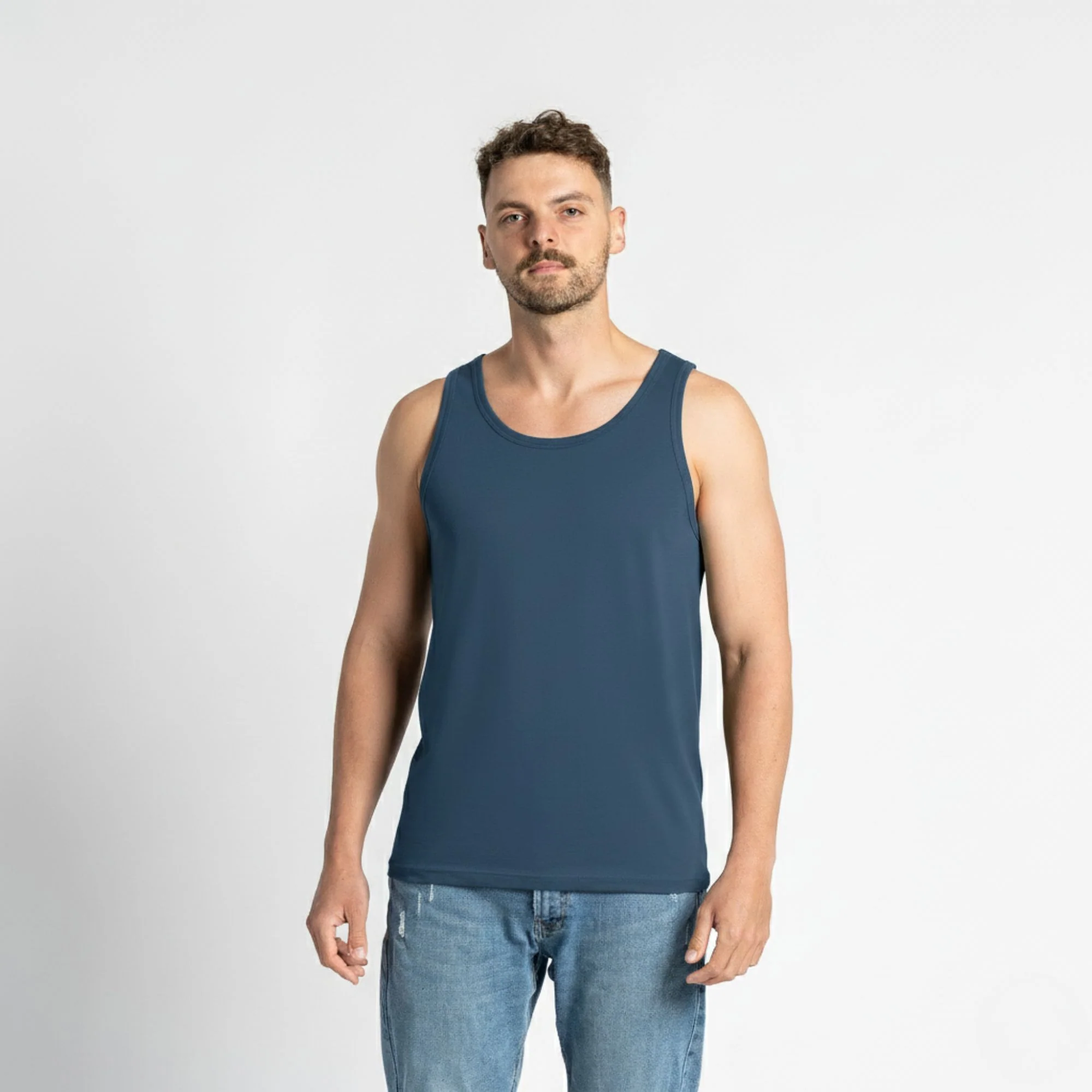 Débardeur en mérinos pour homme Denim