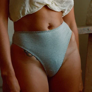 Culotte taille haute Intemporelle gris chiné