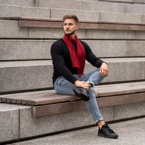 Écharpe pour homme en mérinos Royal Cherry
