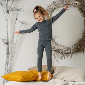 Pantalon 250 Mérinos pour Enfants Gris Parfait