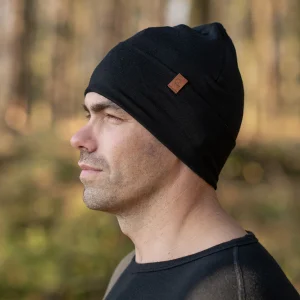 Bonnet en mérinos pour homme noir