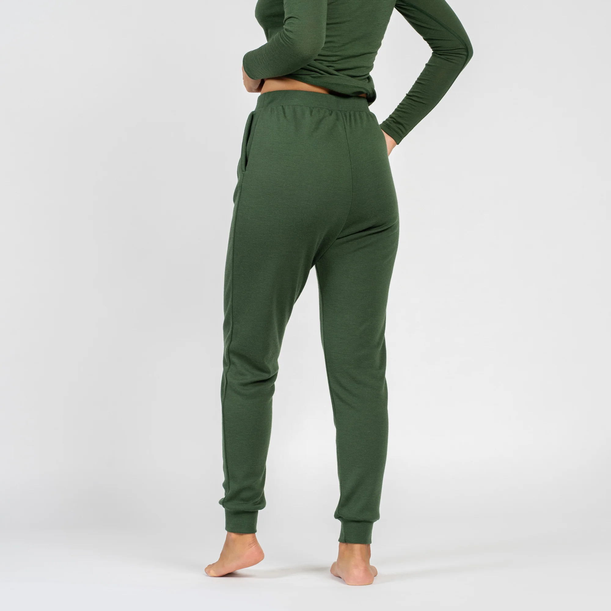 Pantalon de survêtement 250 Mérinos pour femme Vert foncé – Image 2