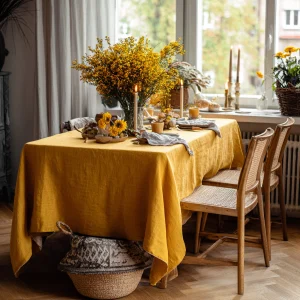 Nappe de table en lin pour les fêtes