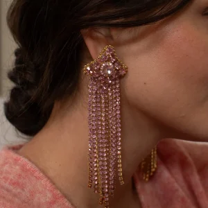 Boucles d'oreilles Zoelia Strass rose
