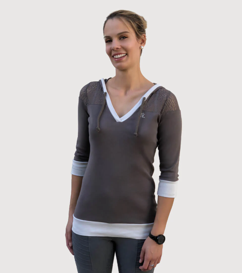 Petit Pull Capuche MyBoo Taupe & Beige – Image 7