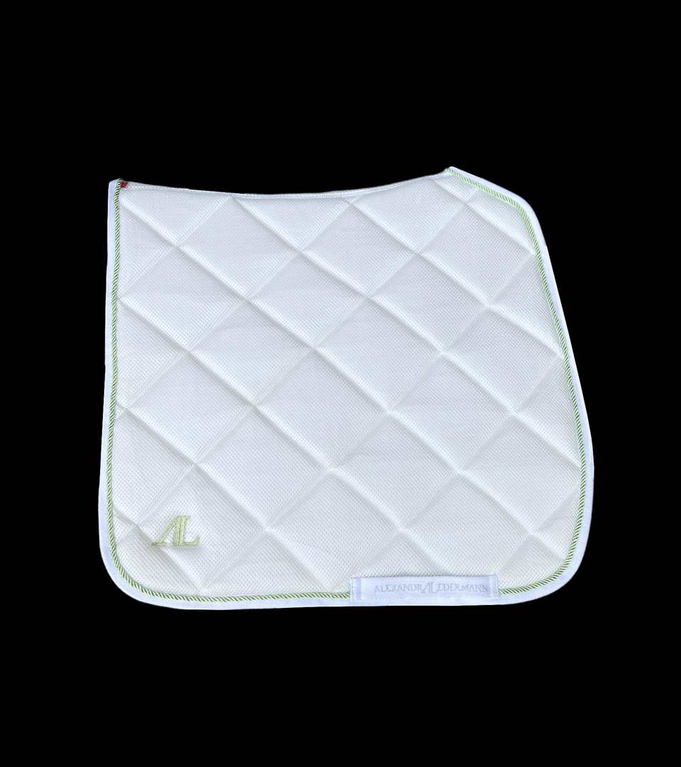 Tapis de Selle Dressage Mesh Blanc, Corde Vert Anis – Image 2