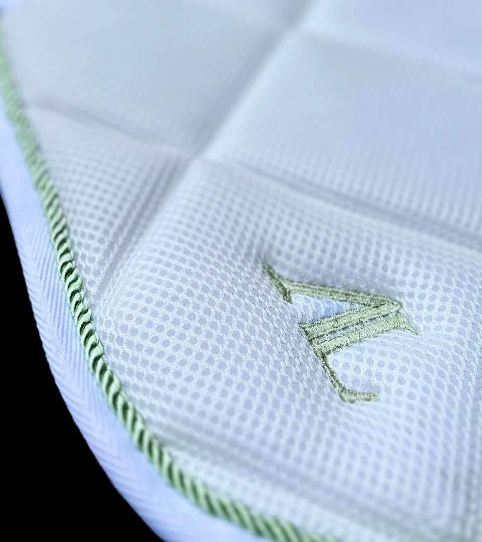 Tapis de Selle Dressage Mesh Blanc, Corde Vert Anis – Image 4