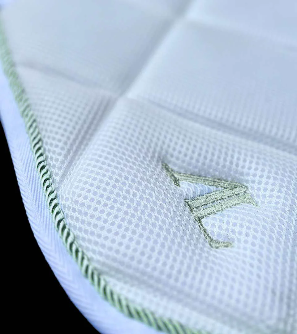 Tapis de Selle Dressage Mesh Blanc, Corde Vert Anis – Image 3