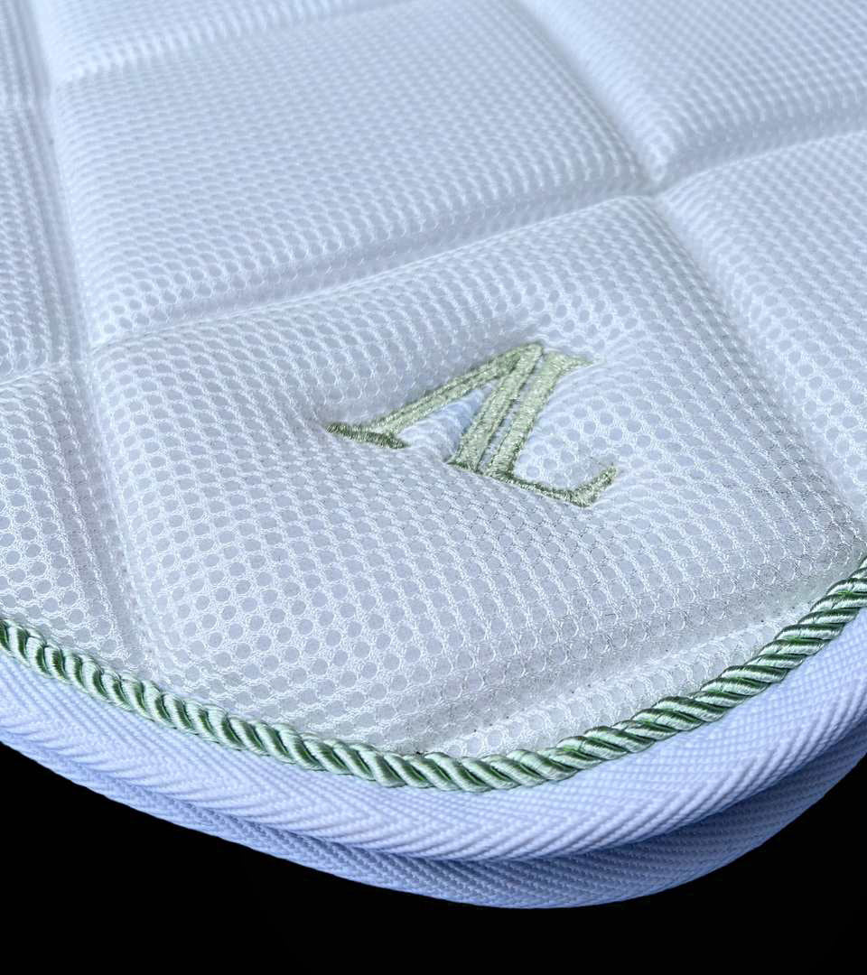 Tapis de Selle Dressage Mesh Blanc, Corde Vert Anis – Image 8
