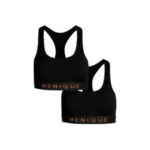 Soutien-gorge de sport en mérinos pour femmes noir lot de 2
