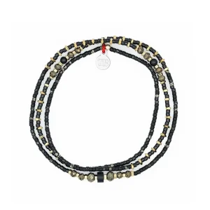 Collier et Bracelet 3 Tours | Black Panther Slim Noir
