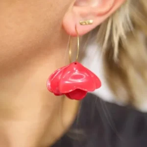 Boucles d&rsquo;oreilles Loua | Rouge