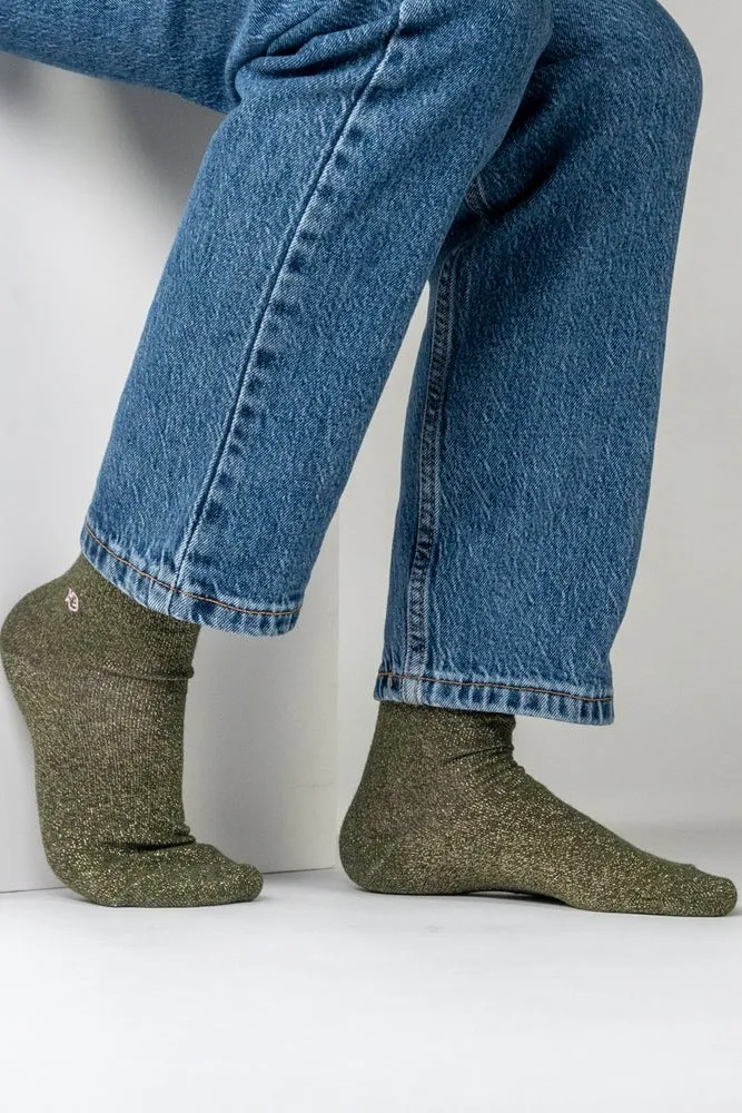 Chaussettes à Paillettes | Kaki – Image 3