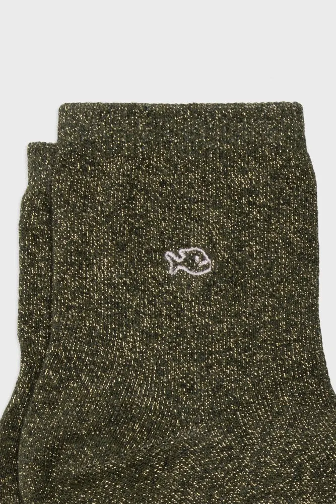 Chaussettes à Paillettes | Kaki – Image 4