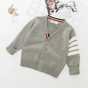 Gilet doux col V pour bébé garçon