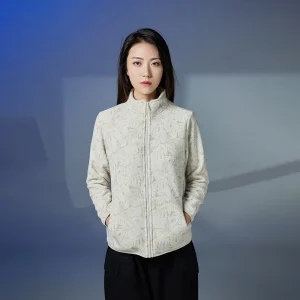 Gilet polaire brossé à motifs pour femme
