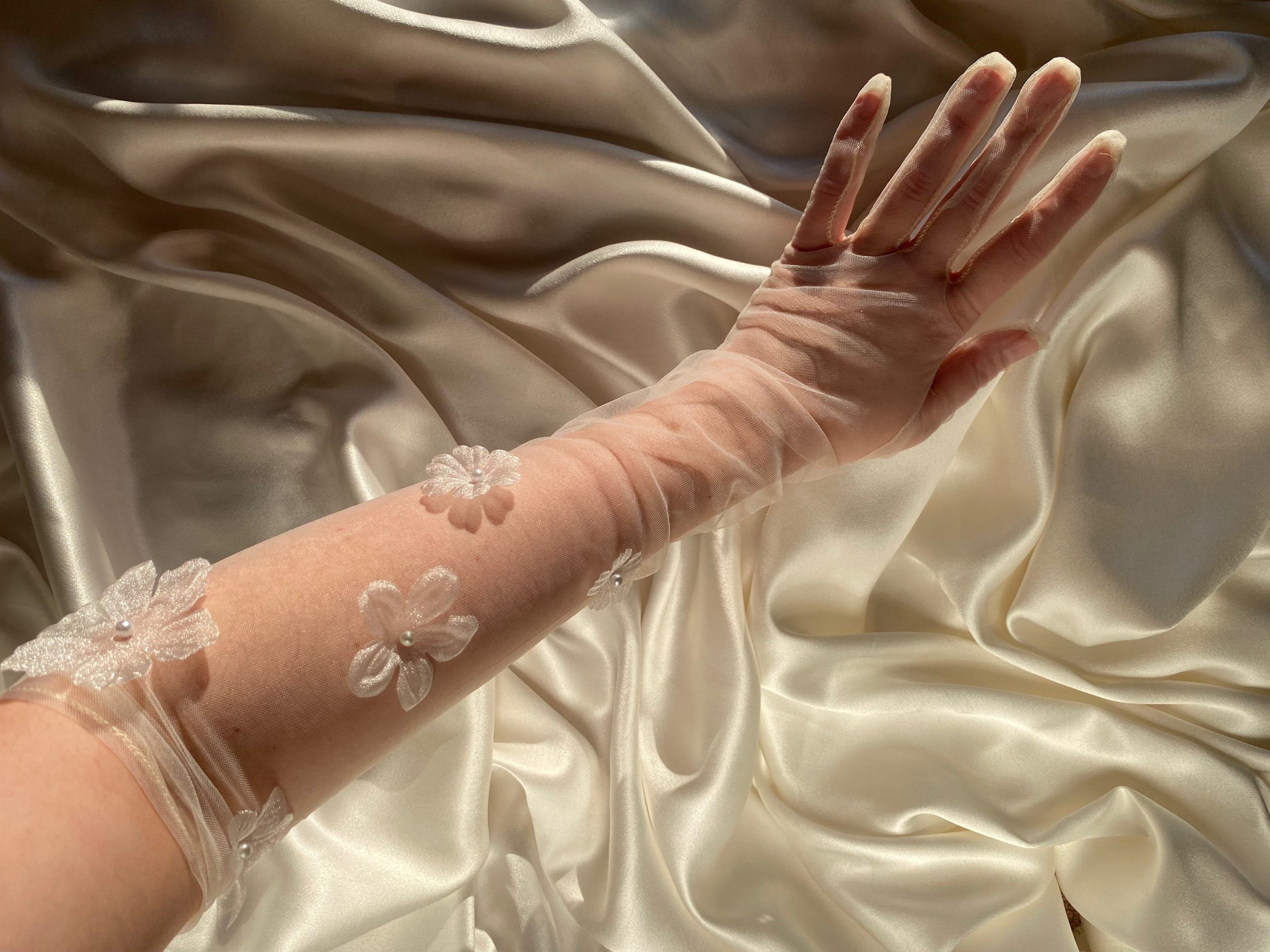 Gants Ivory fleures