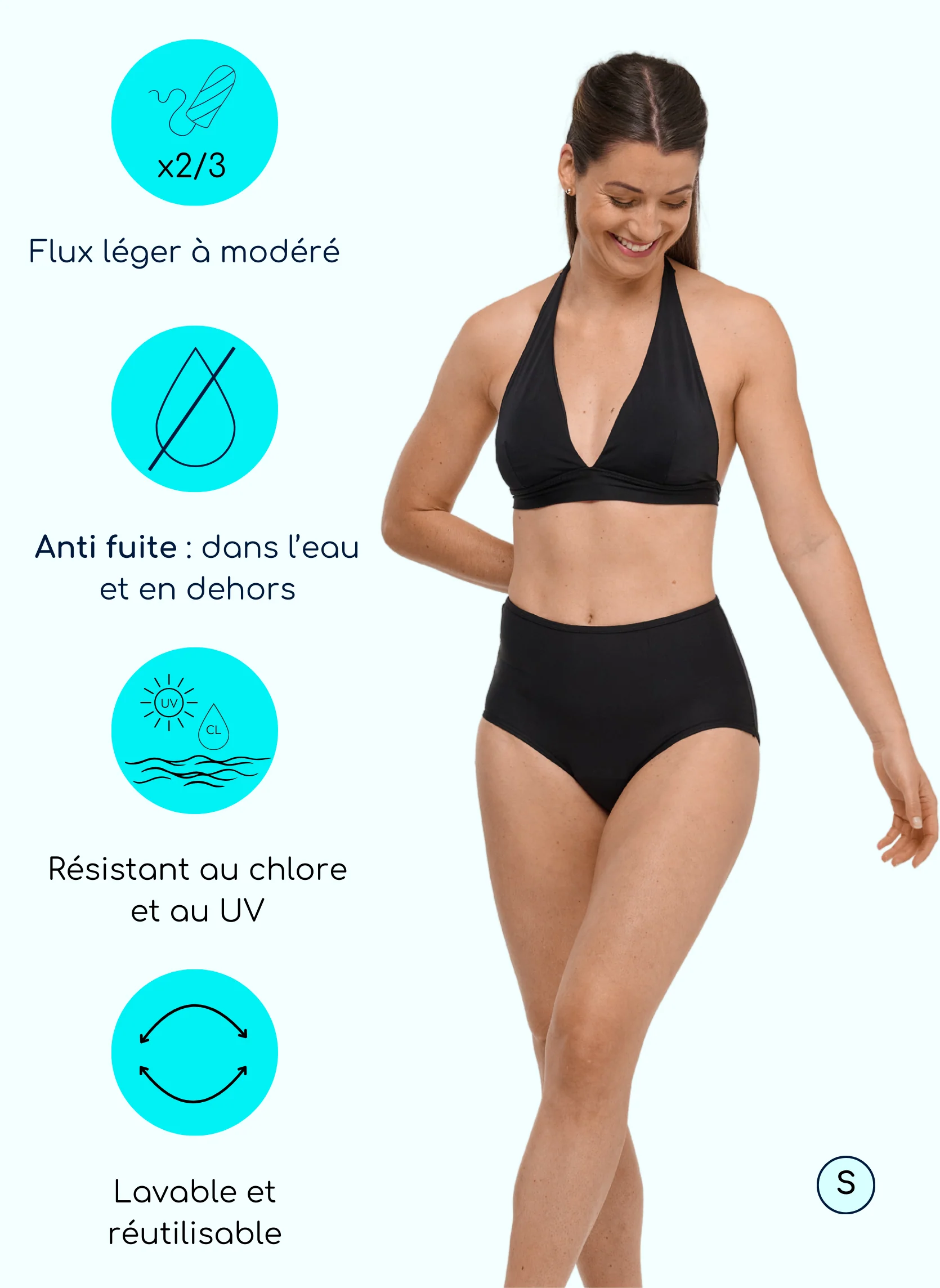 Bas de maillot de bain menstruel taille haute - Naya | Sorio® – Image 3
