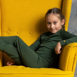 Enfant 160 Thermique Manches Longues Col Rond Vert Foncé