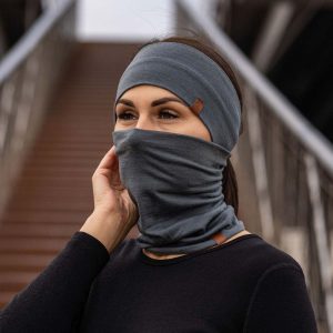 Bandeau et tour de cou pour femme 2 pièces Gris Parfait