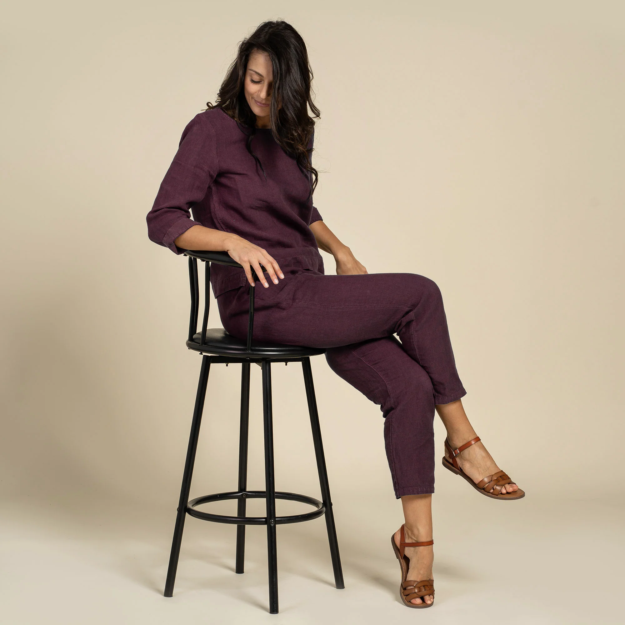 Blouse en lin Nora Ombre Pourpre – Image 4