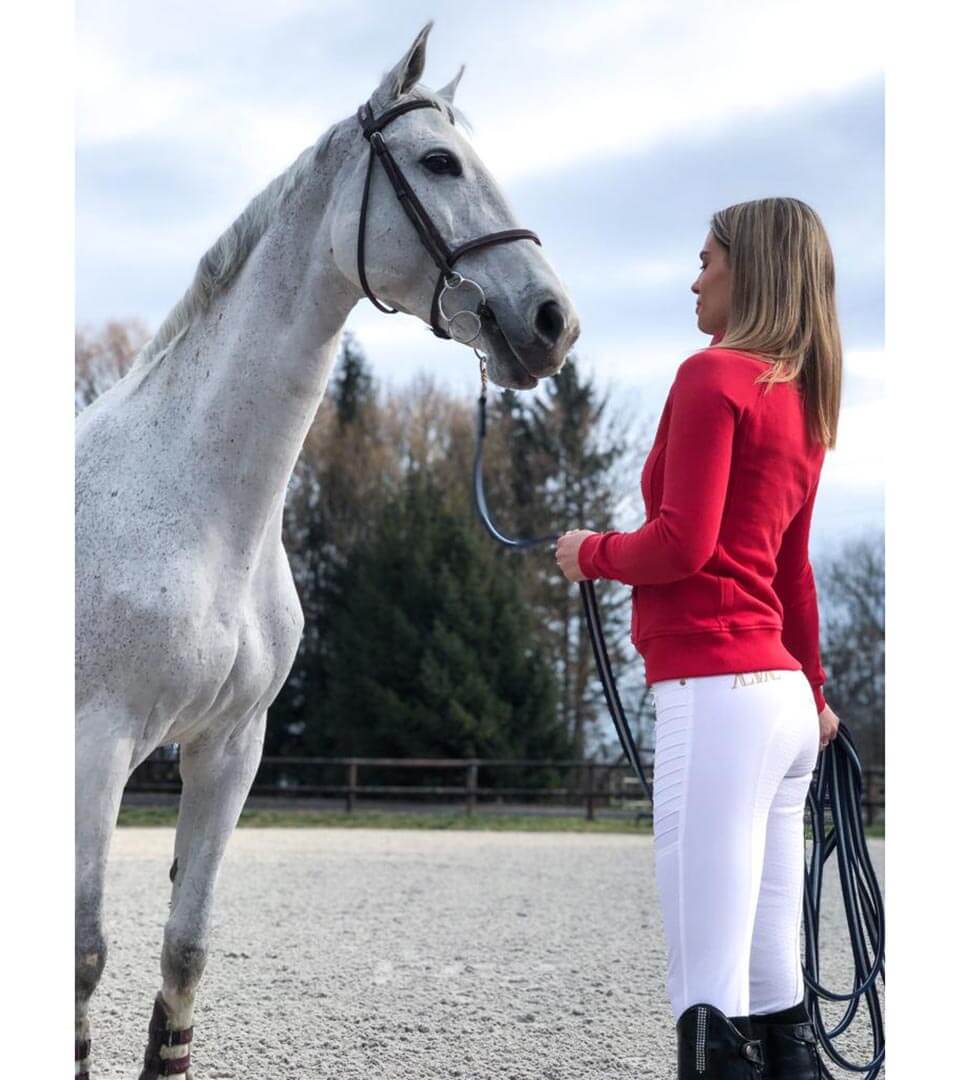 Pantalon d'équitation Full Grip Geni-AL Blanc (taille haute) – Image 9