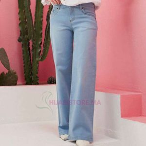 Pantalon droit jean bleu clair