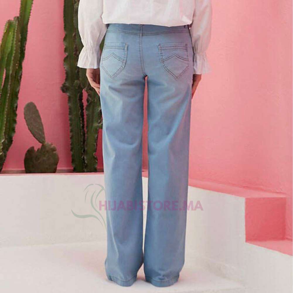 Pantalon droit jean bleu clair – Image 3