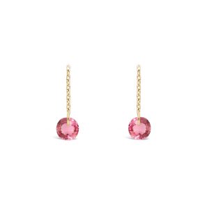 Pendants Or 18 cts et Tourmalines Roses pour BO