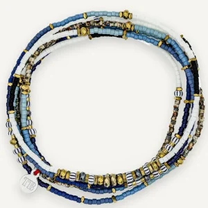 Collier et Bracelets 6 Tours | Wave 6 Bleu