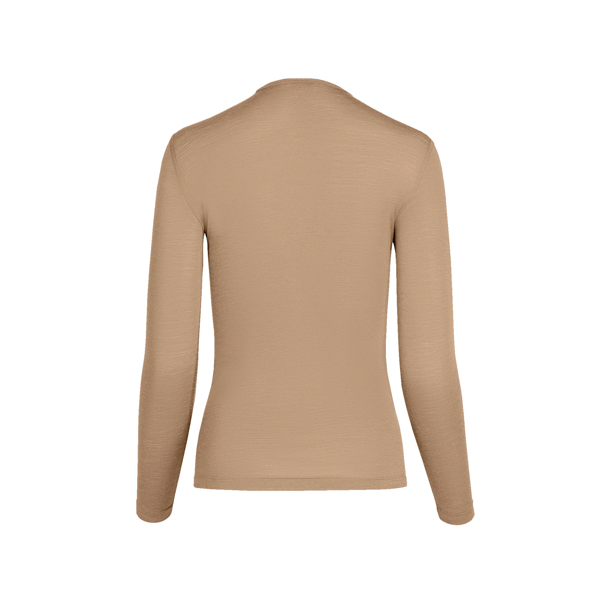 Haut thermique à manches longues 160 pour femme, col rond, beige – Image 4