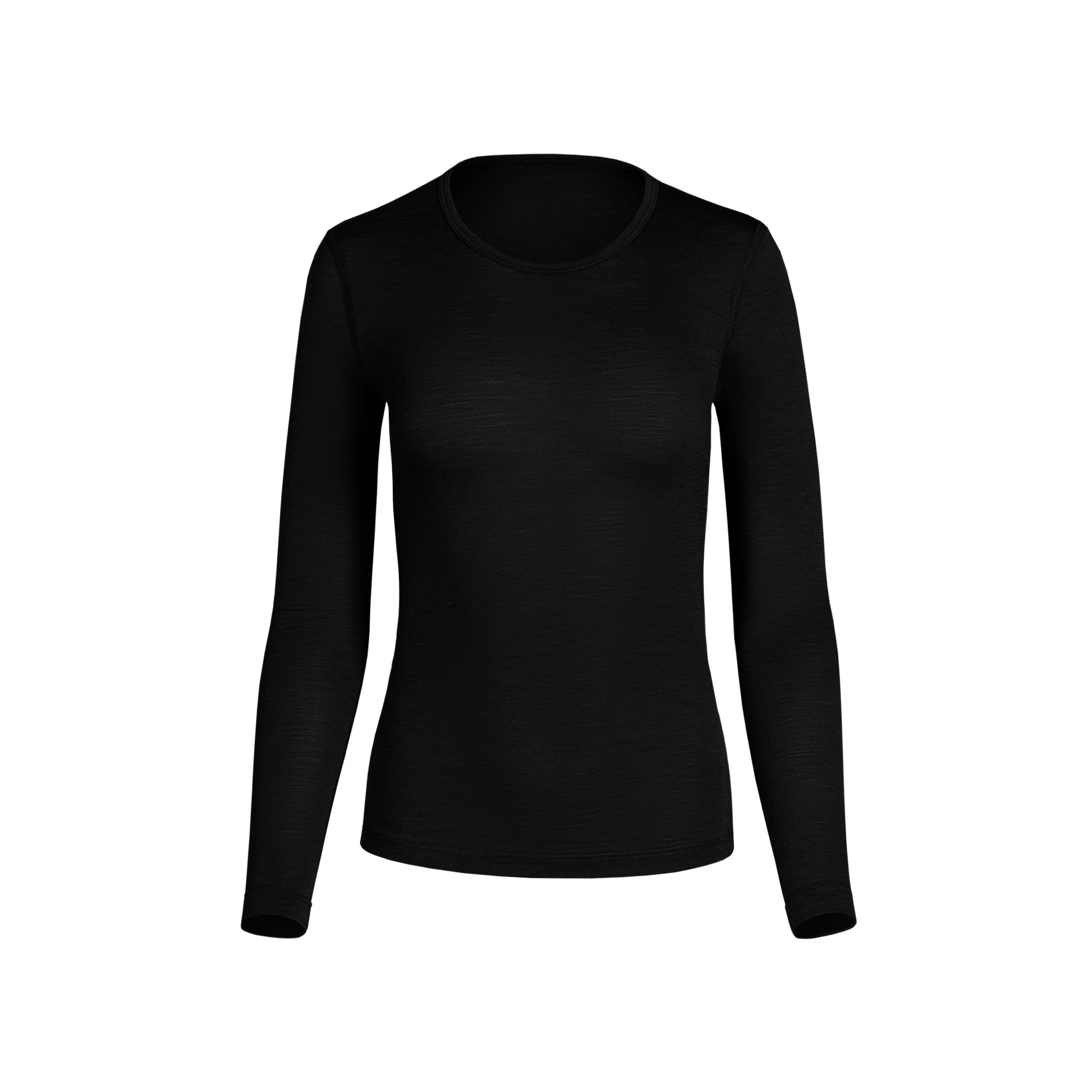 Haut thermique à manches longues 160 pour femme, col rond, noir – Image 3