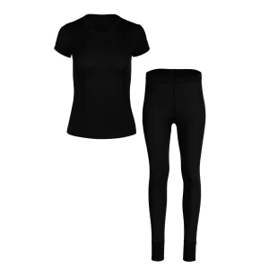 Ensemble 2 pièces T-shirt et bas pour femme noir